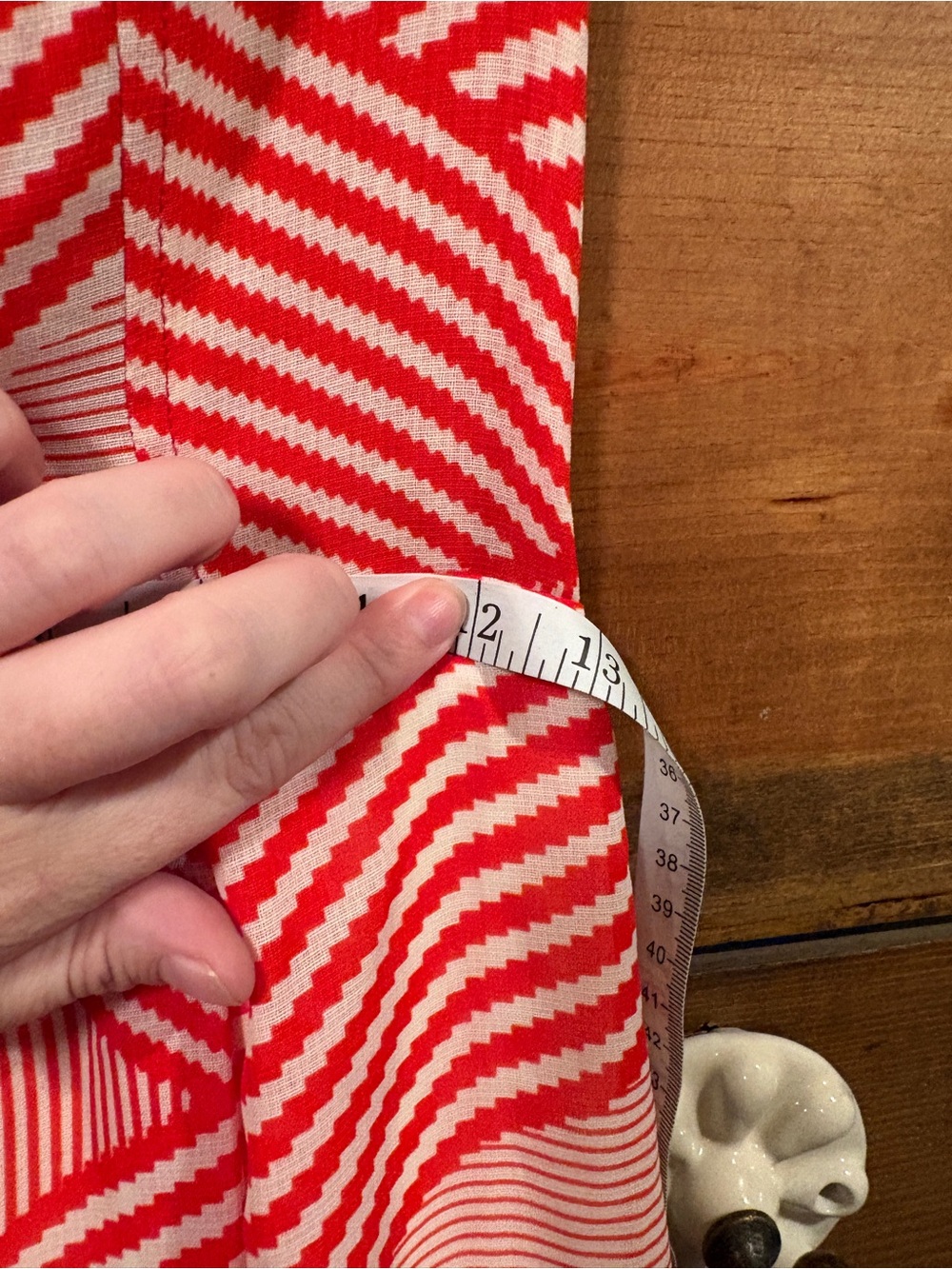 Alya Strapless Sweetheart Neckline Red and White Geometric A-Line Dress - Picture 7 of 8